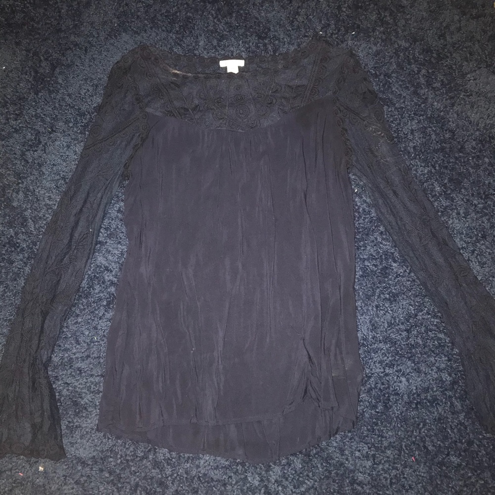 Navy floral lace shirt from Xhilaration